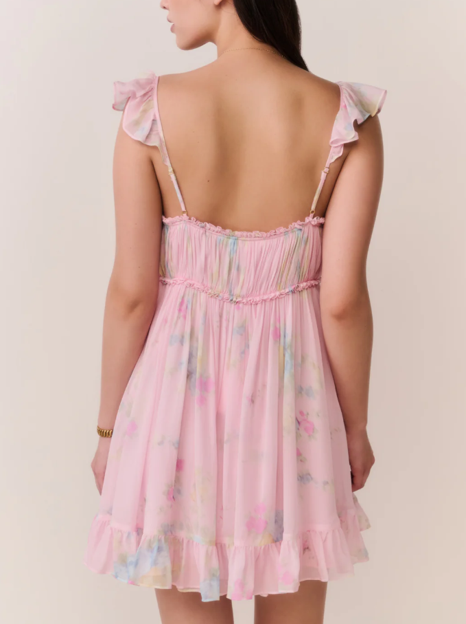 Love Shack Fancy Zanira Dress - Rosy Trellis - Gabrielle's Biloxi