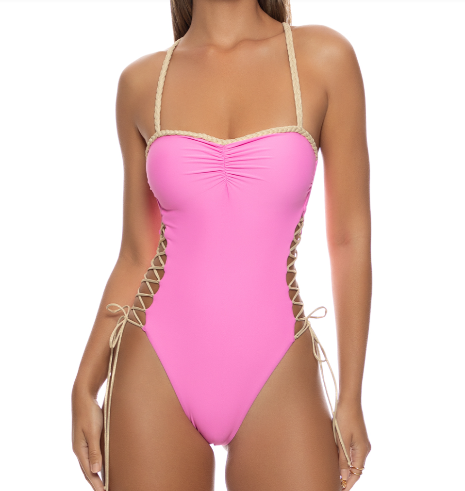 Luli Fama Braided One Piece - Pink - Gabrielle's Biloxi