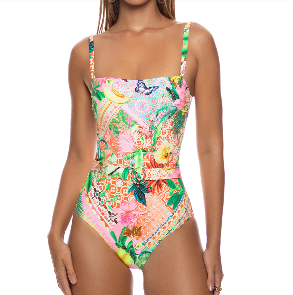 Luli Fama Square Neck Once Piece - Multicolor - Gabrielle's Biloxi