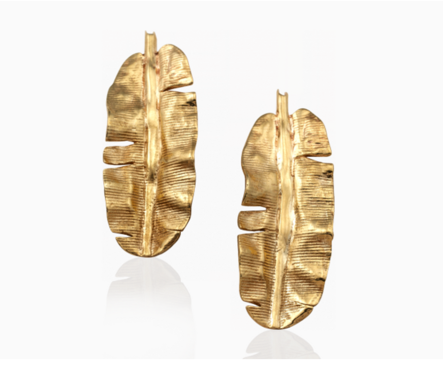 Mignon Faget Banana Leaf Earrings - Bronze - Gabrielle's Biloxi