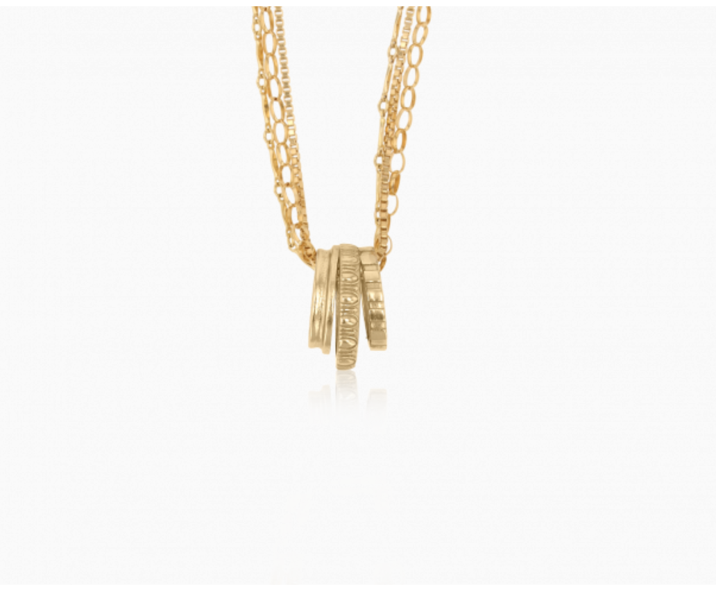 Heirloom 16" Chain + Schema Triple Ring Pendant - Gabrielle's Biloxi
