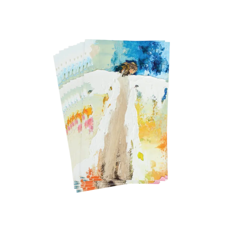 Colorful greeting card with artistic design on a white background