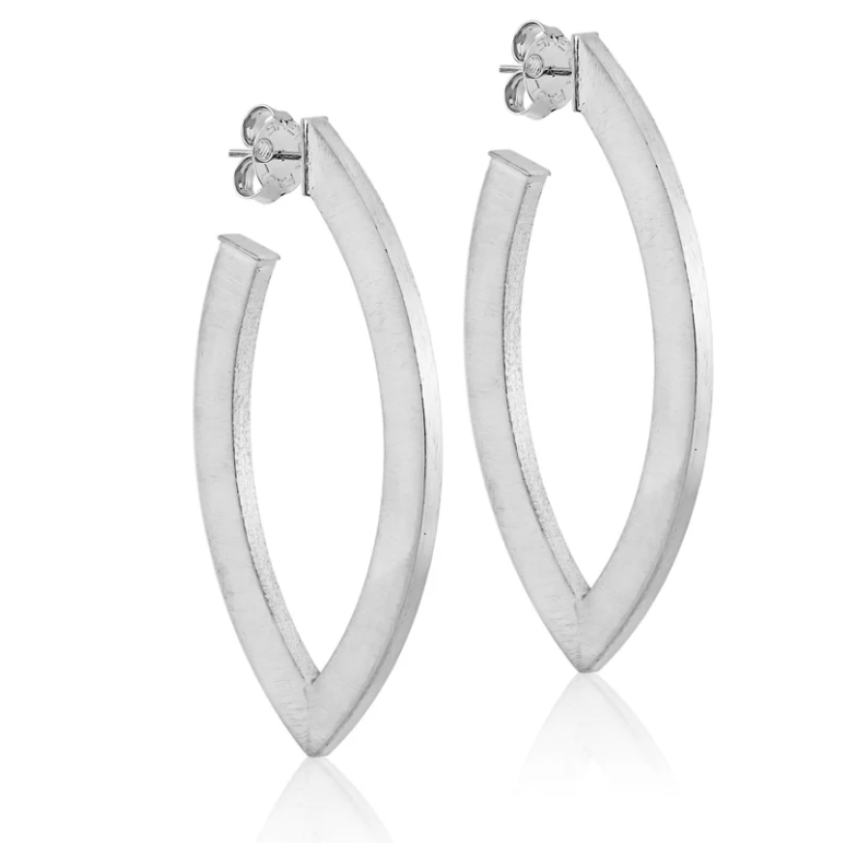 Sheila Fajl Alba Hoops - Brushed Silver - Gabrielle's Biloxi