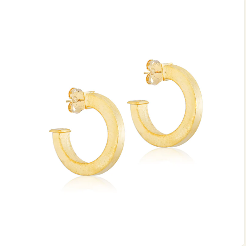 Sheila Fajl Bianca Hoops - Brushed Gold - Gabrielle's Biloxi
