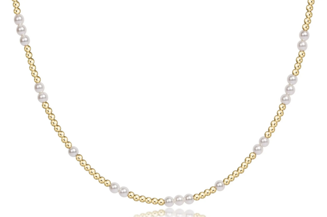 ENewton 15" Choker Beaded - Hope Unwritten Pearl 3mm - Gabrielle's Biloxi