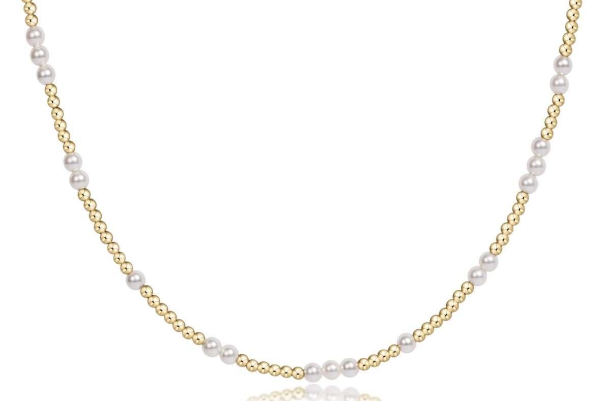 ENewton 15" Choker Beaded - Hope Unwritten Pearl 3mm - Gabrielle's Biloxi
