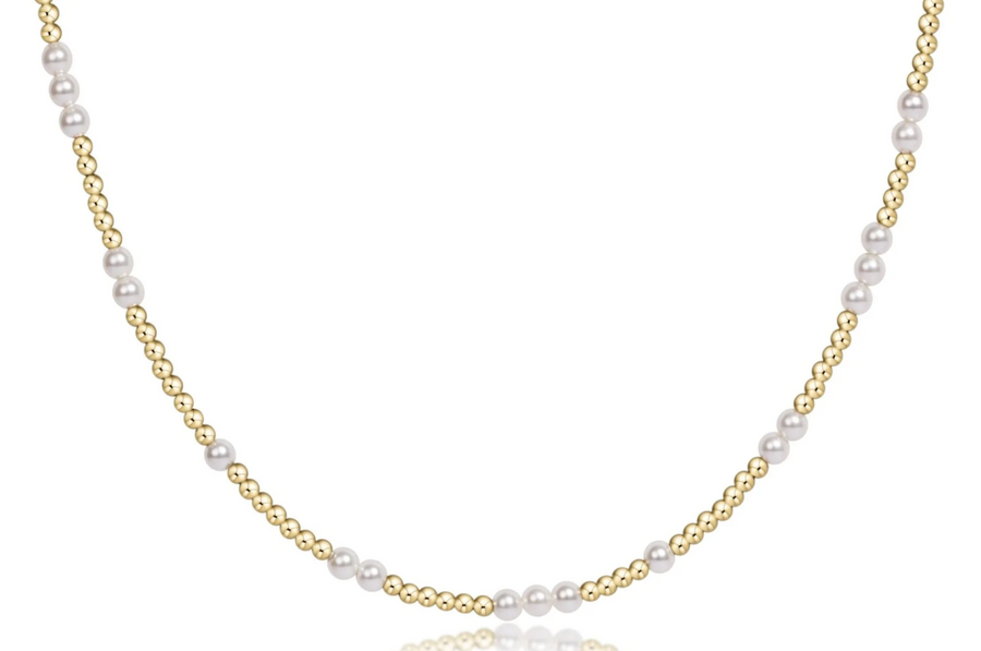 ENewton 15" Choker Beaded - Hope Unwritten Pearl 3mm - Gabrielle's Biloxi