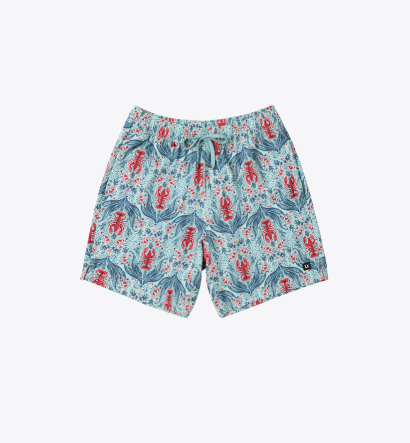 Saxx Oh Buoy 2N1 Volley 7" - Lobster Flourish Mint - Gabrielle's Biloxi