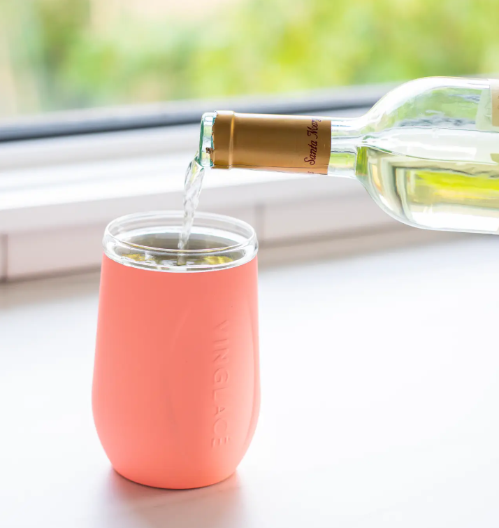 VineGlace Coral Stemless Wine Glass - Gabrielle's Biloxi