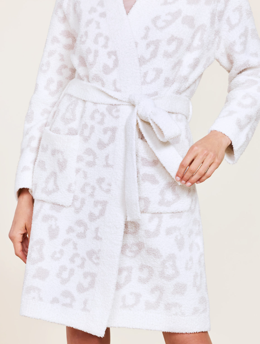 Barefoot Dreams Cozychic Barefoot in the Wild Robe - Cream/Stone - Gabrielle's Biloxi
