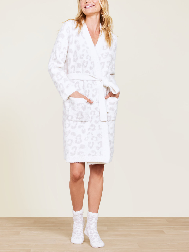 Barefoot Dreams Cozychic Barefoot in the Wild Robe - Cream/Stone - Gabrielle's Biloxi