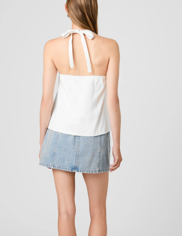 Keller Cotton Boxy Halter Top - Summer White - Gabrielle's Biloxi
