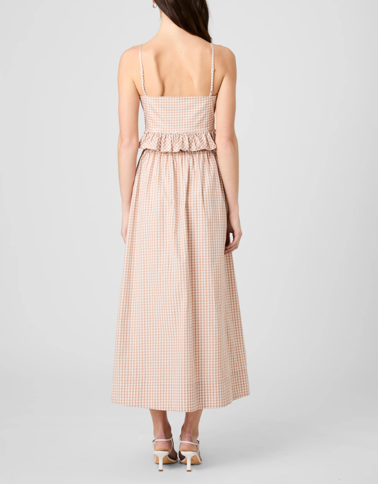 Lilah Gingham Top - Almond - Gabrielle's Biloxi