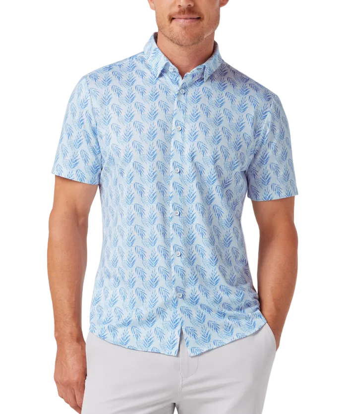 Mizzen+Main Halyard Short Sleeve Dress Shirt - Light Blue Palm - Gabrielle's Biloxi