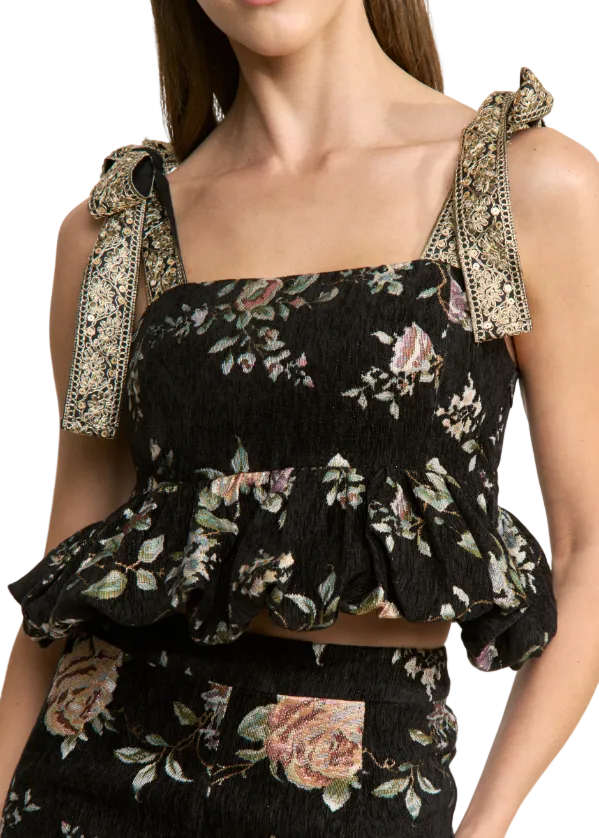 En Saison Jasmine Top - Black Multi