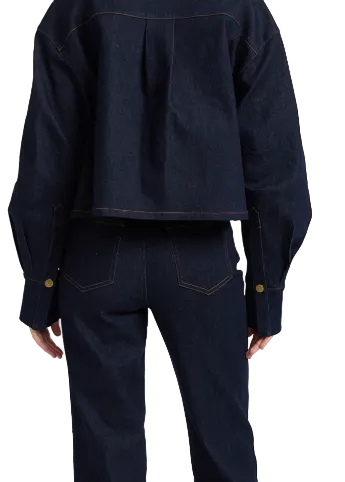 En Saison Carol Button Up Top - Indigo