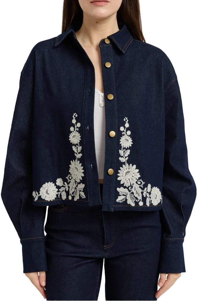 En Saison Carol Button Up Top - Indigo