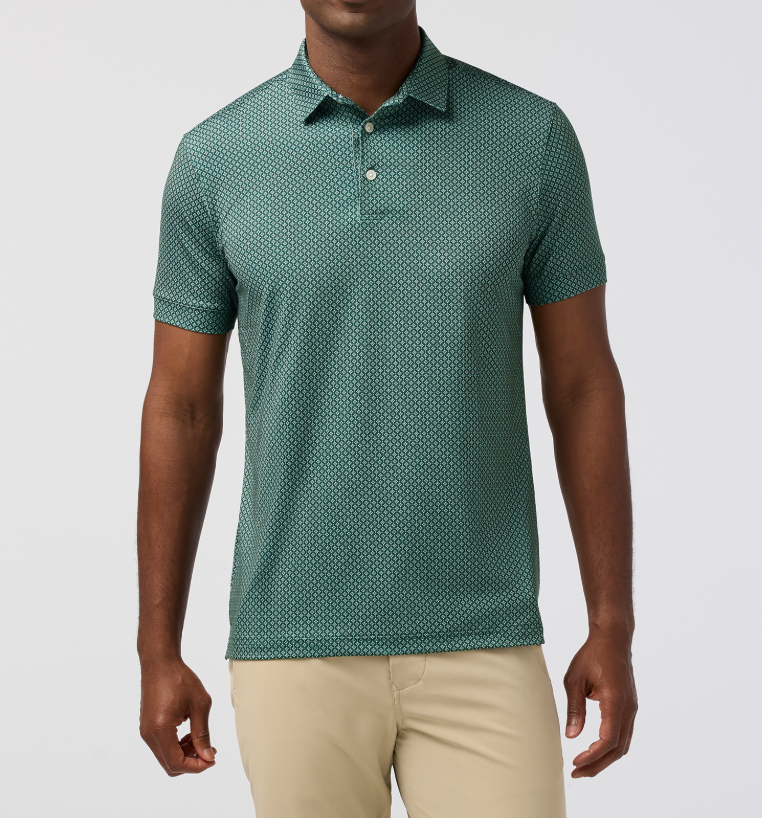 Mizzen+Main Versa SS Polo - Pine Circle Texture
