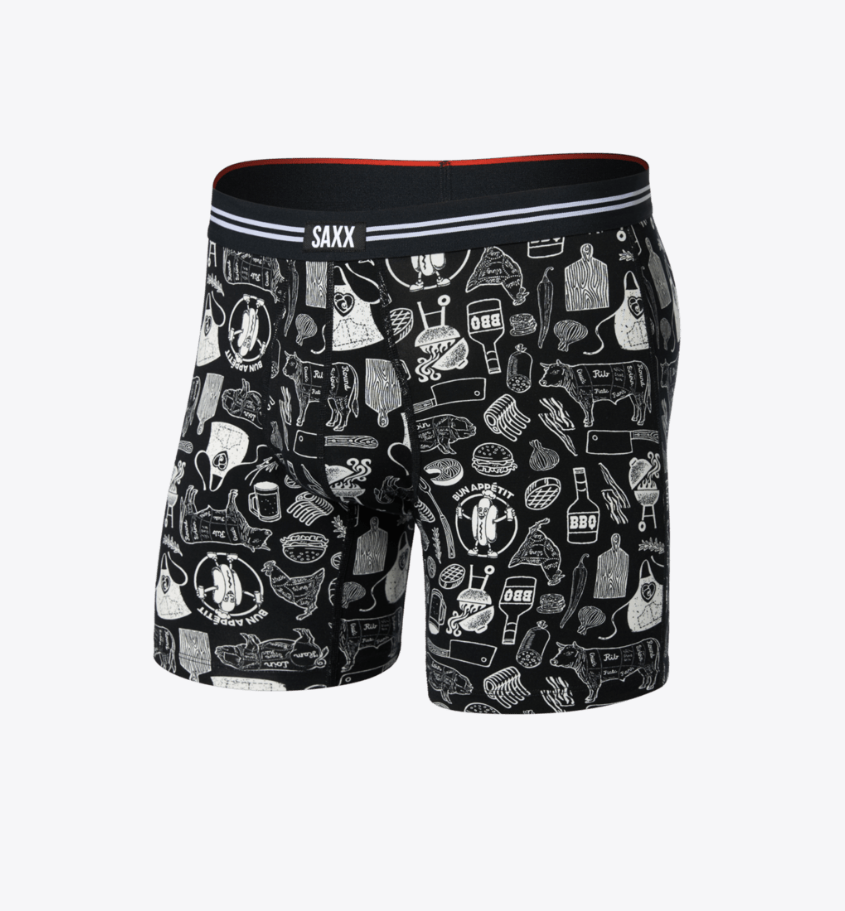 Saxx Vibe Xtra Soft Comfort Boxer Brief Fly - Bun Appetit - Black