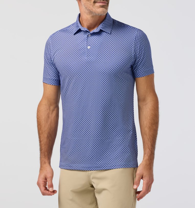 Mizzen+Main Versa SS Polo - Cobalt Enlarged Diamond