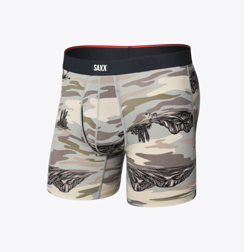 Saxx Vibe Xtra Soft Comfort Boxer Brief Fly - Scenic Desert - Neutral Grey