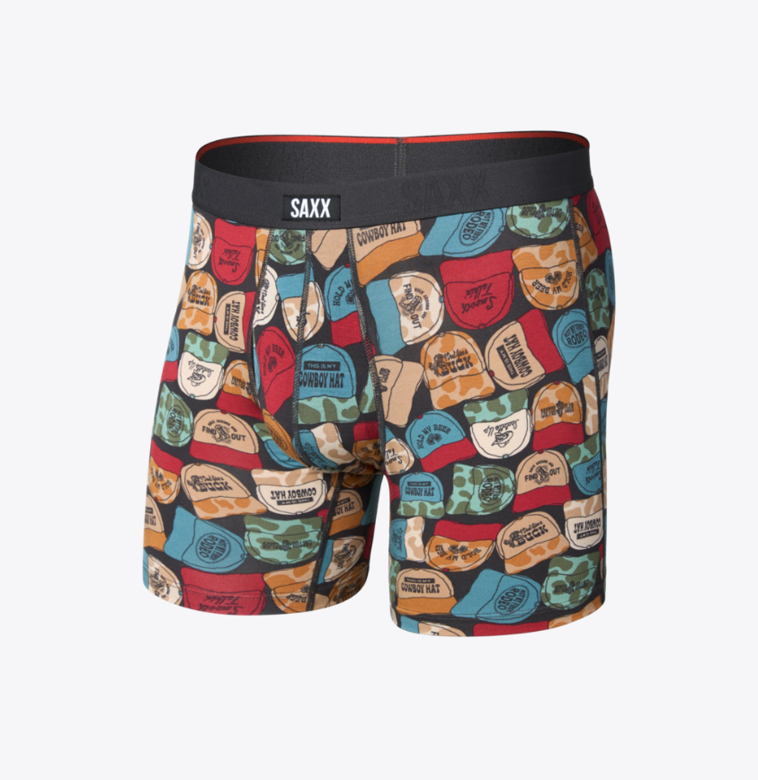 Saxx Vibe Xtra Soft Comfort Boxer Brief Fly - Cowboy Hat - Faded Black