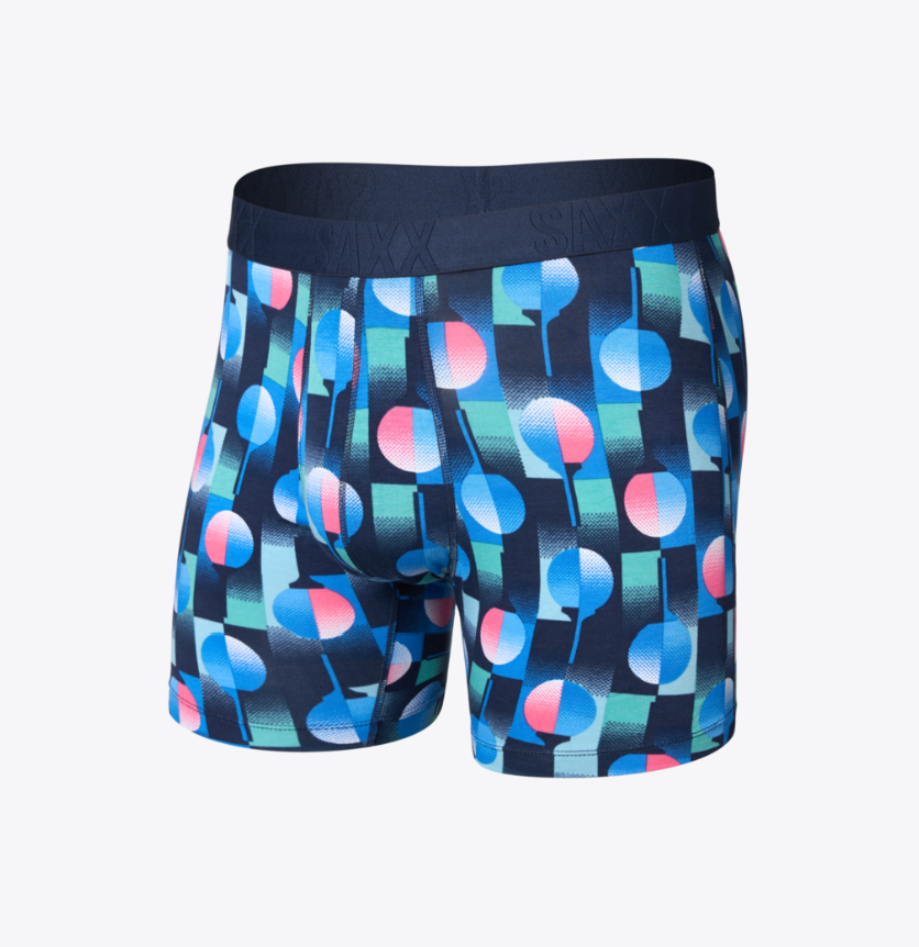 SAXX Droptemp Cooling Cotton Boxer Brief Fly - Tee Up - Maritime Blue