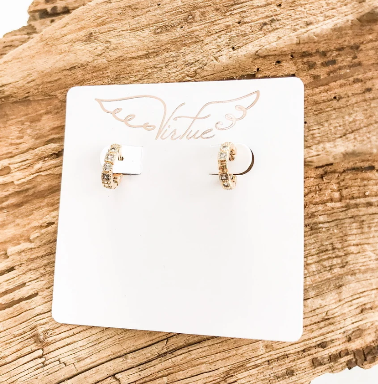 Rhinestone Hinge Hoops