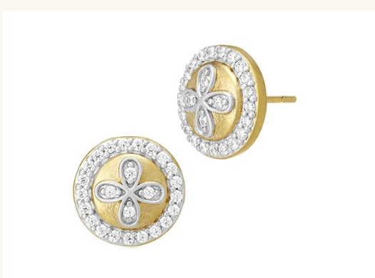 Freida Rothman Clover Stud Earrings - Gold & Silver