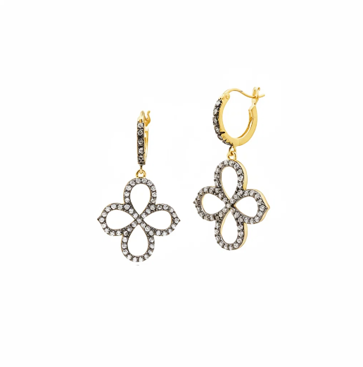 Freida Rothman Pointed Clover Drop Earrings