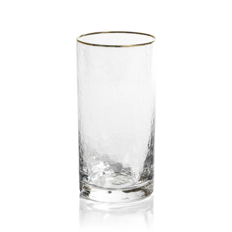 Negroni Hammered Highball w/  Gold Rim