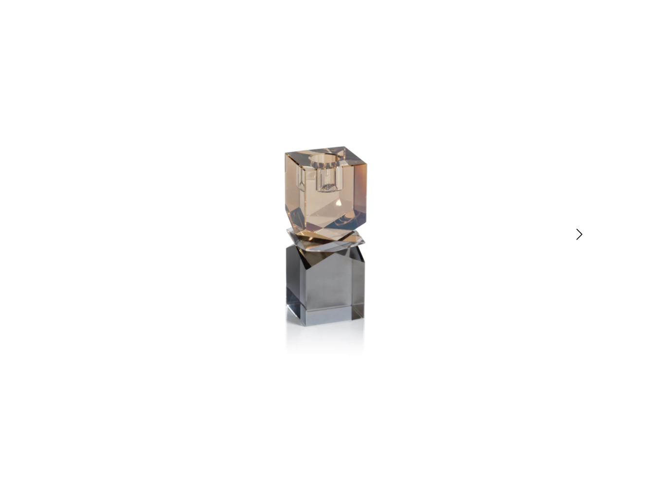 Vienna Artistry Two-Tone Crystal Candle Holder - Smoke & Gold - Short