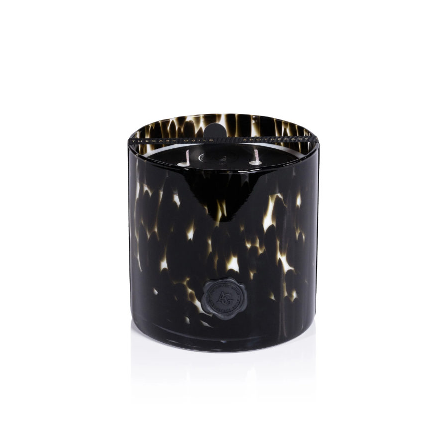 AG Opal Glass Three Wick  Candle Jar- Black Fig Vet