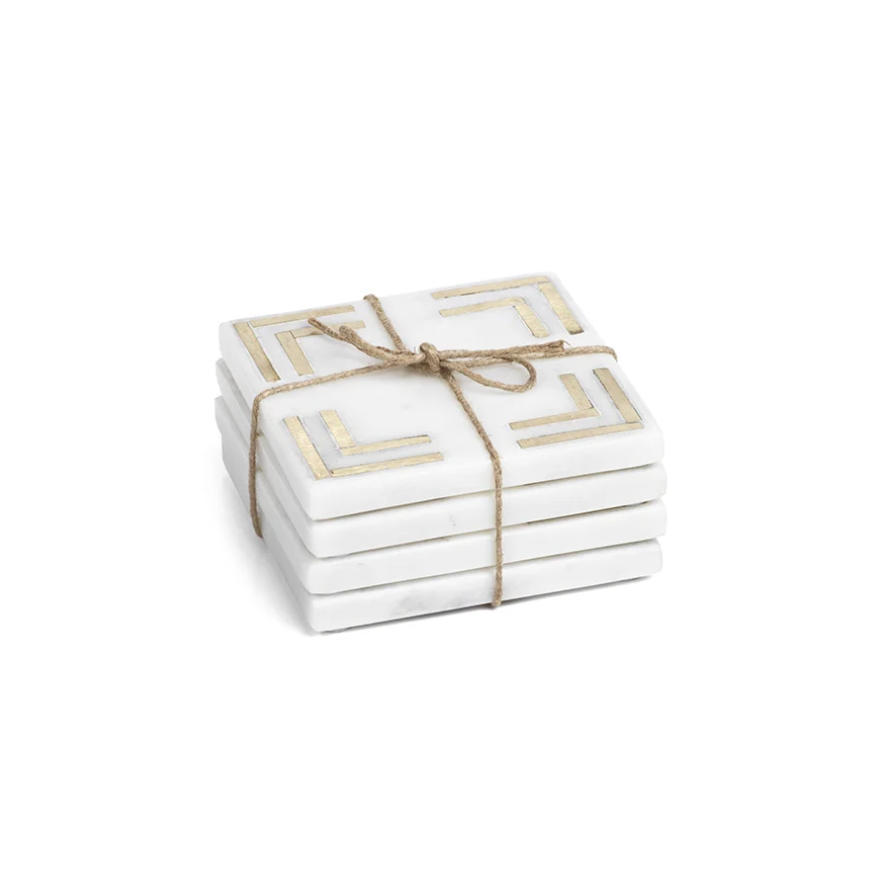 Marmo Marble Square 4"  Coasters- Set/4