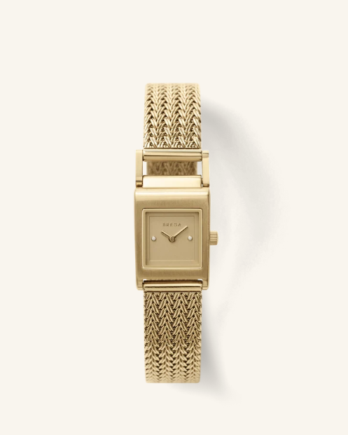 BREDA 'Revel' Gold and Gold and Metal Mesh Bracelet Watch, 18MM