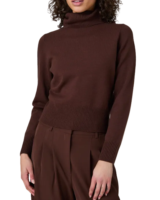 French Connection Babysoft Turtleneck Sweater - Cocoa Brown