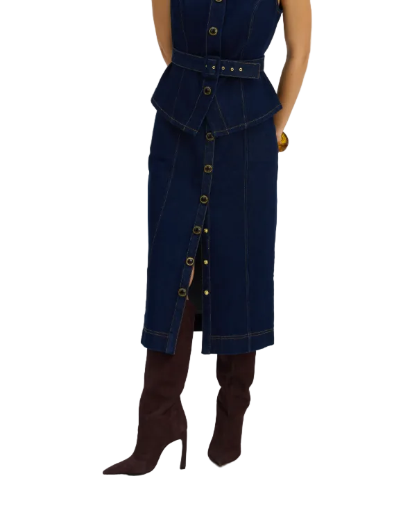 Allison Ambrose Midi Skirt - Indigo