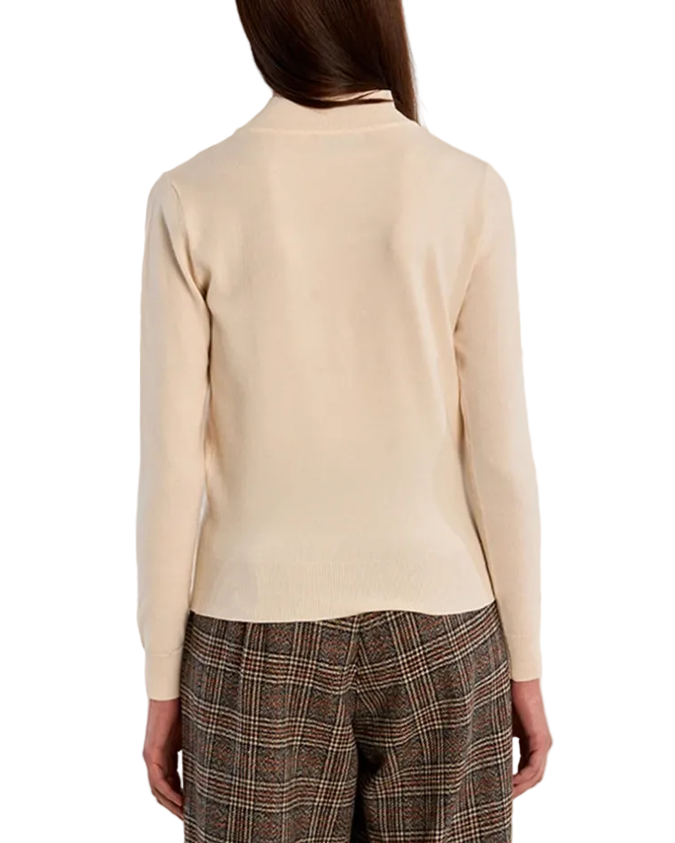Knit Bow Detail Sweater - Cream