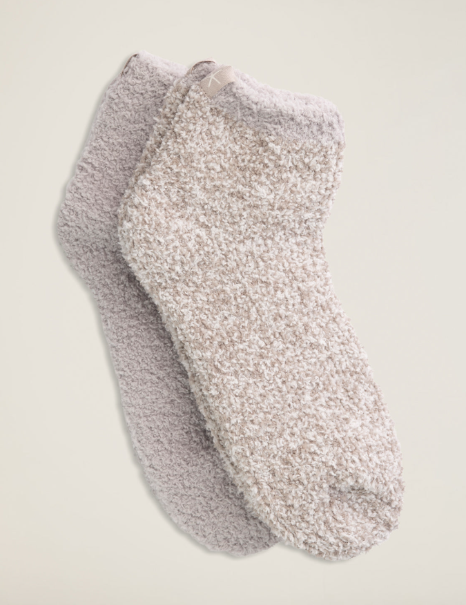 Barefoot Dreams Cozychic Tennis Socks (2 Pair) - Oyster Multi