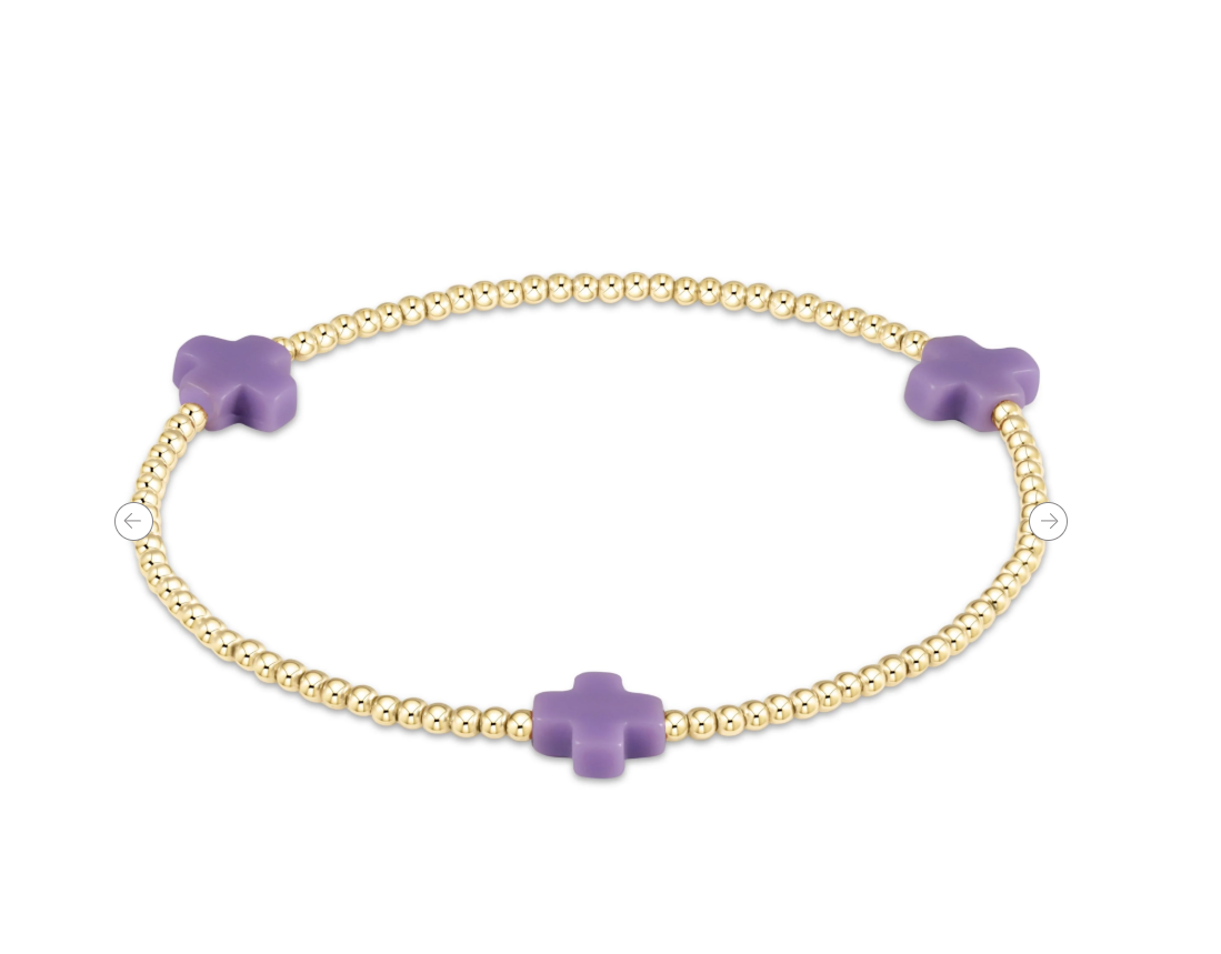 Enewton Signature Cross 2mm Gold Bracelet - Purple
