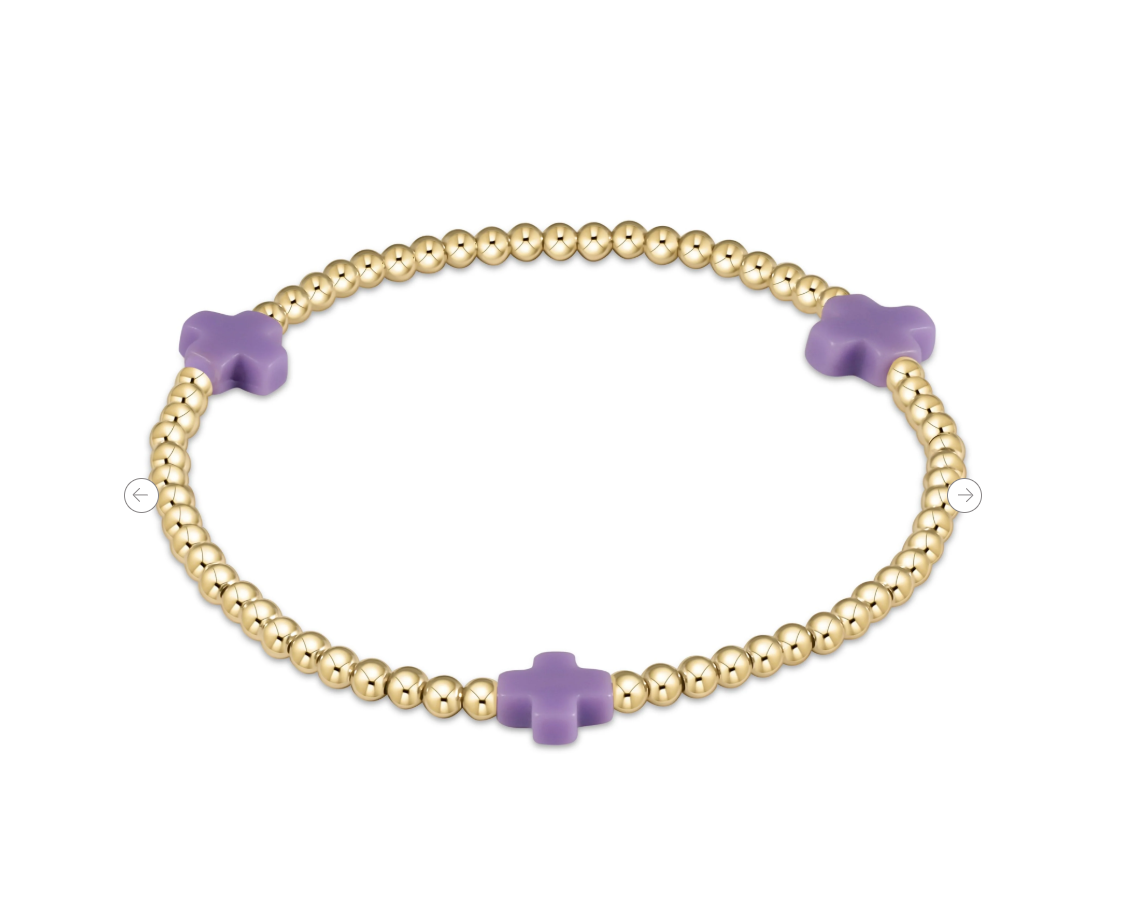 Enewton Signature Cross 3mm Gold Bracelet - Purple
