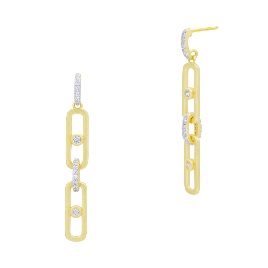 Freida Rothman Midnight Nocturnal Chain Link Drop Earrings - Gabrielle's Biloxi