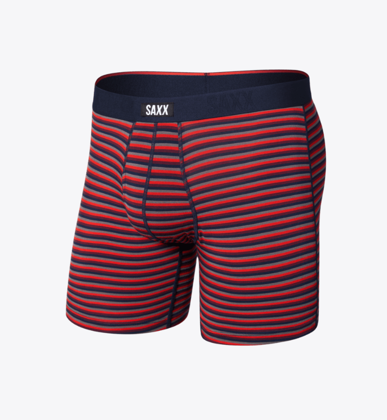 Saxx Vibe Xtra Soft Comfort Boxer Brief Fly - Micro Stripe - Maroon - Gabrielle's Biloxi