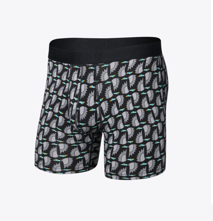 SAXX Droptemp Cooling Cotton Boxer Brief Fly - Flight Pattern - Black - Gabrielle's Biloxi