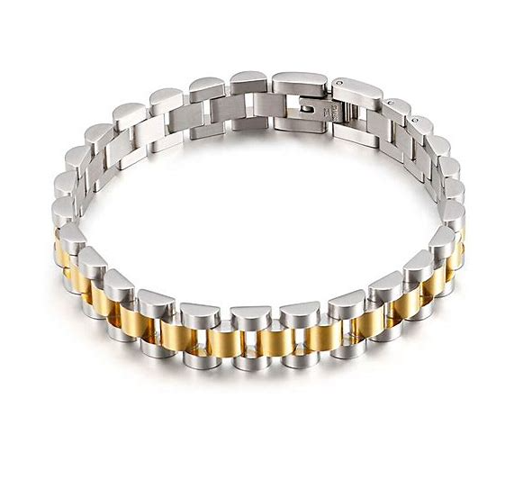Time Stainless Steel Watch Band Bracelets - 10mm Gold/Silver - Gabrielle's Biloxi