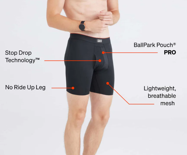 Saxx Multi-Sport Mesh Boxer Brief Fly - Black - Gabrielle's Biloxi