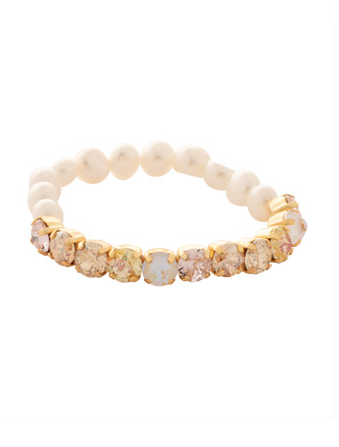 Sorrelli Pearl and Crystal Stretch Bracelet - Golden Goddess - Gabrielle's Biloxi
