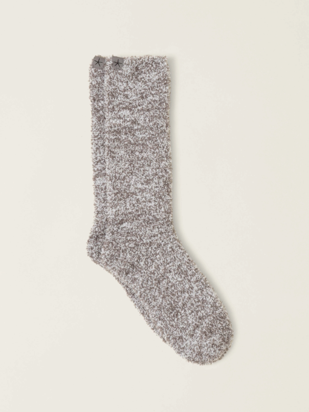 Barefoot Dreams Cozychic Heathered Socks - Charcoal / White - Gabrielle's Biloxi