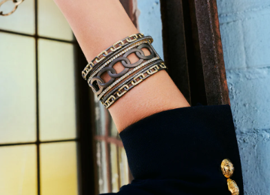 Freida Rothman Signature Grit Chain Link Statement Bangle - Gabrielle's Biloxi