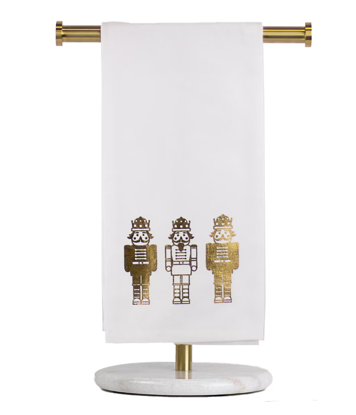 Nutcracker Glamour Hand Towel - White/Gold - Gabrielle's Biloxi